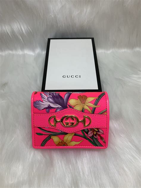 gucci floral card case|Gucci card case sale.